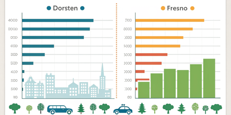 dorsten vs fresno pollution comparison chart
